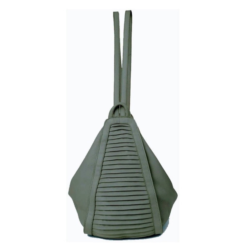 Kooba Sage Green Calabasas Leather Convertible Backpack Shoulder Bag Travel Work